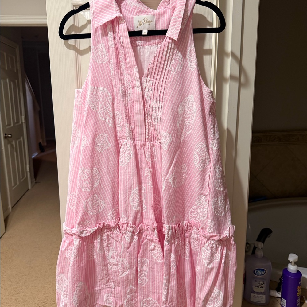 Lilly Pulitzer Pink and White Sleeveless Dress